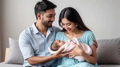 couple with baby