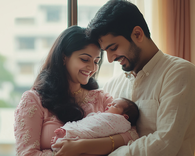couple with baby